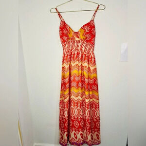 She's Cool Multicolored Patterned Adjustable Strap Maxi Dress